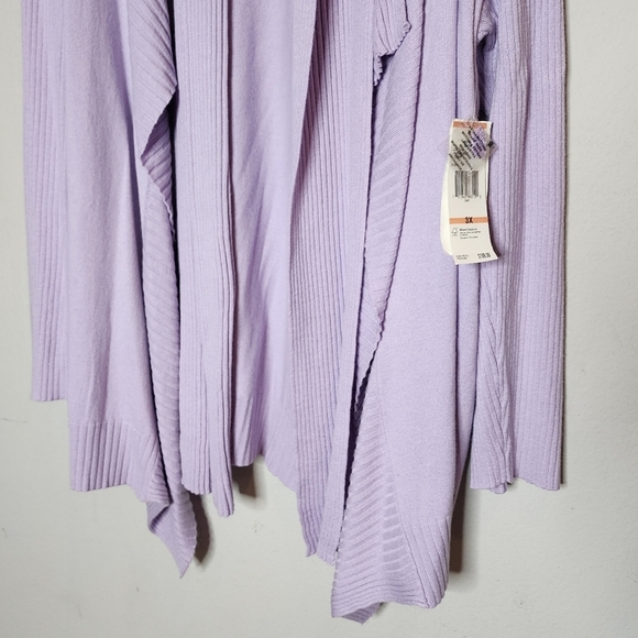 NWT Jones New York Angora Rabbit Hair Blend purple drape cardigan. 3X. - Picture 14 of 16